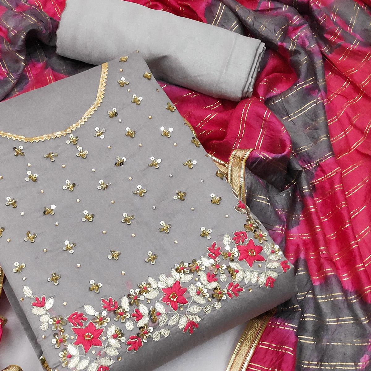grey-festive-wear-floral-handwork-modal-chanderi-dress-material-114946