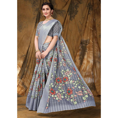 grey-festive-wear-floral-printed-art-silk-saree-141943