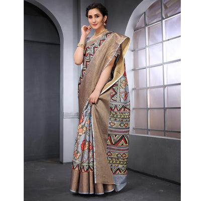 grey-festive-wear-floral-printed-art-silk-saree-141944