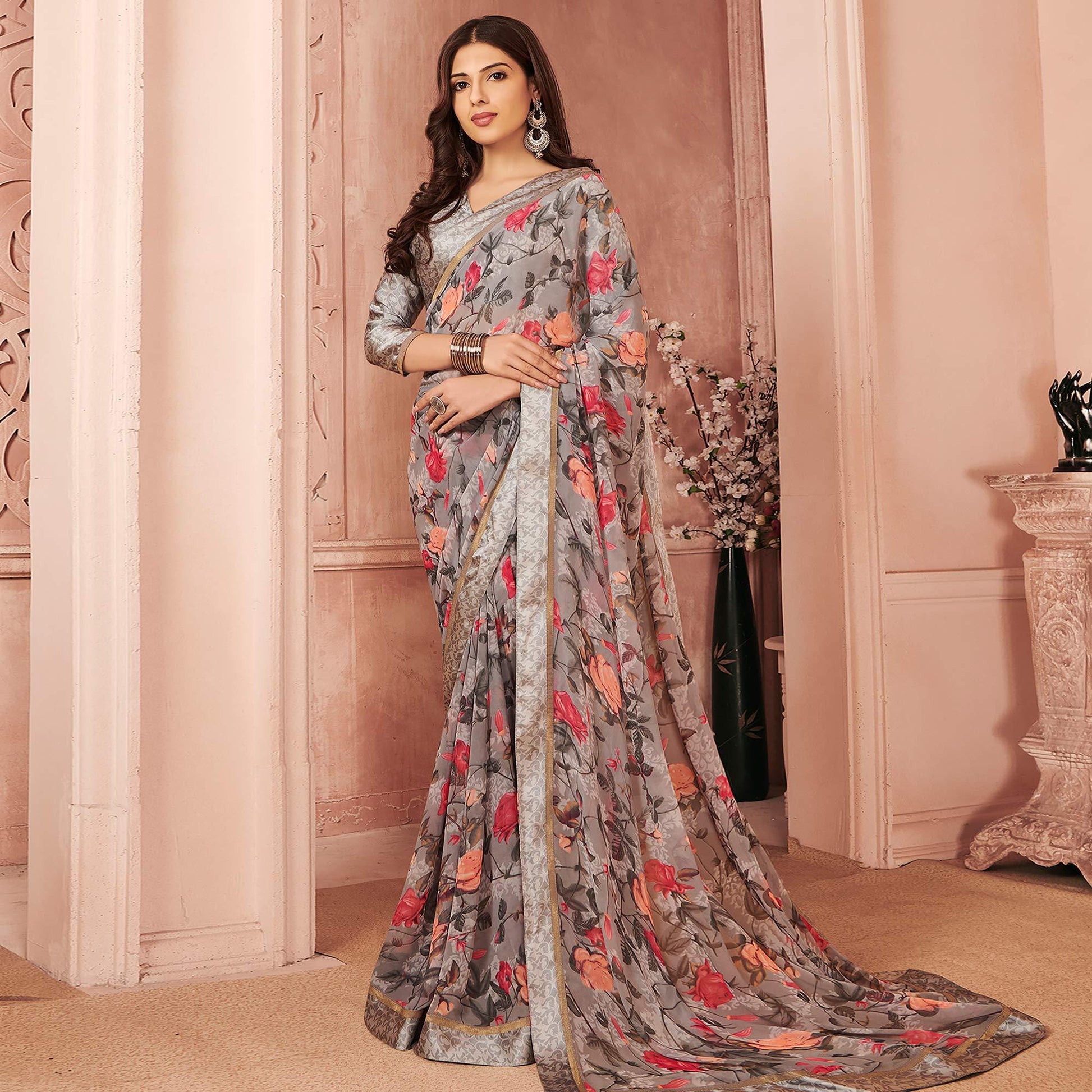 grey-festive-wear-floral-printed-weightless-satin-lace-saree-110621