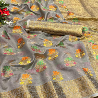 grey-festive-wear-floral-woven-pure-soft-organza-saree-134951