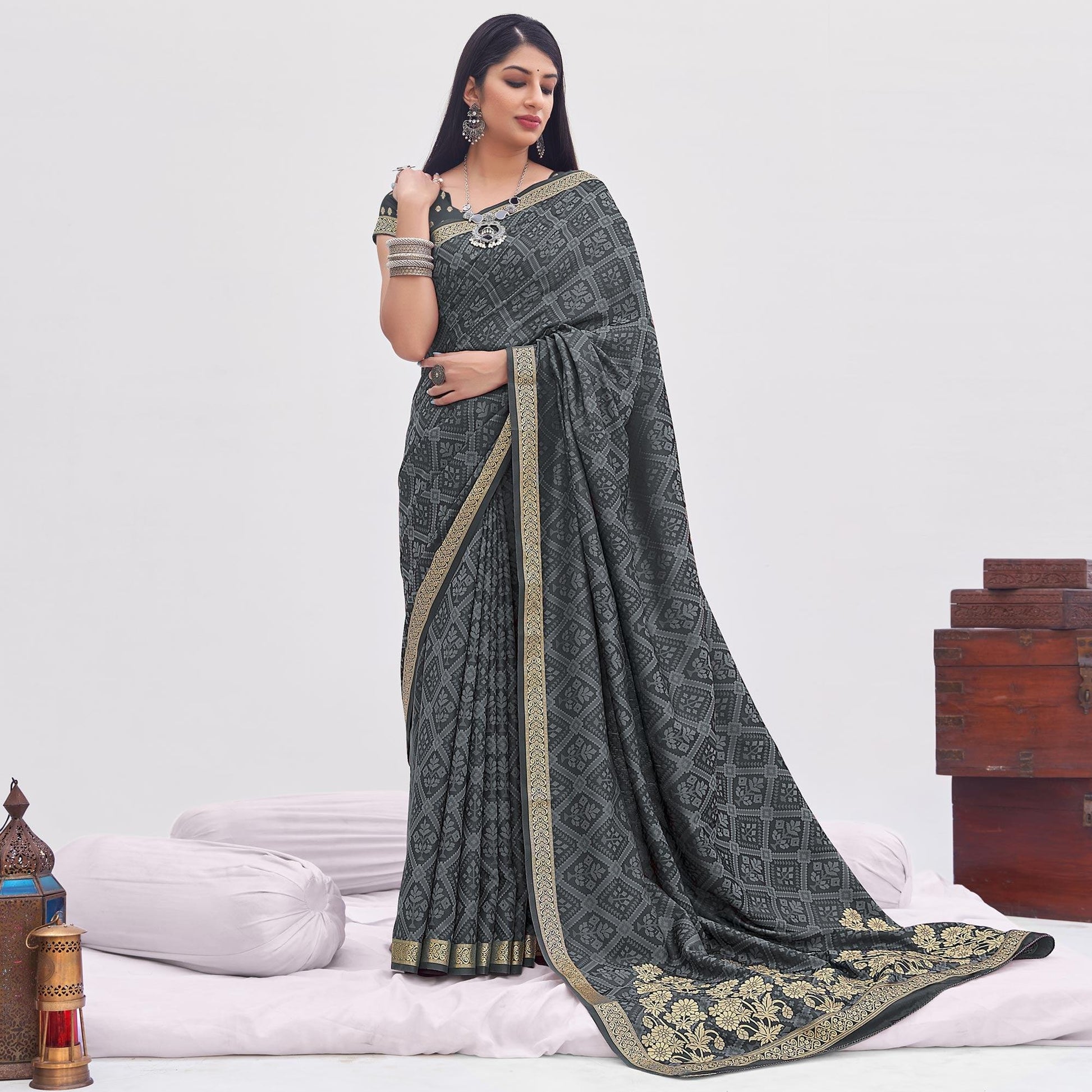 grey-festive-wear-floral-woven-silk-saree-140771