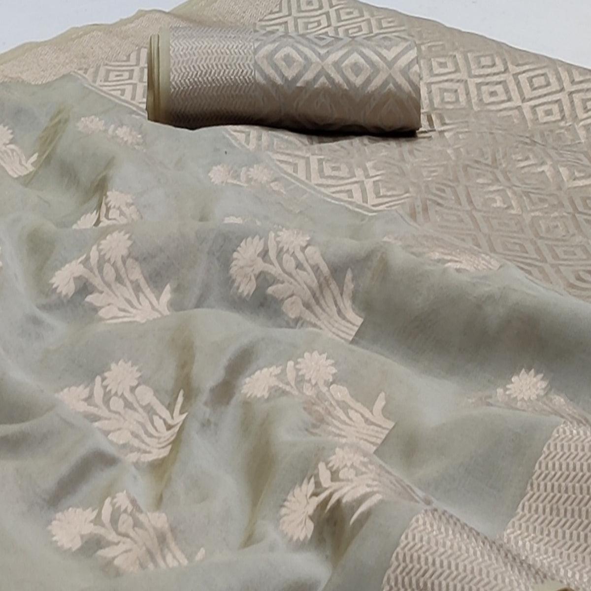 grey-festive-wear-floral-woven-soft-organza-saree-136936