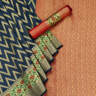 grey-festive-wear-floral-woven-silk-saree-141074