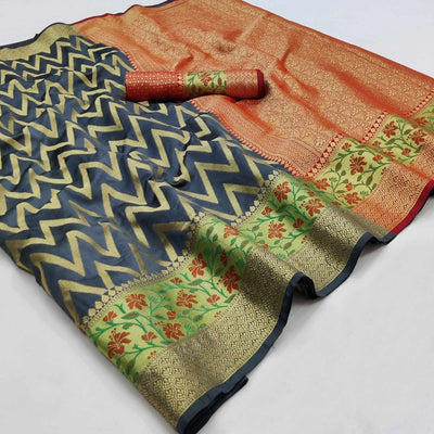 grey-festive-wear-floral-woven-silk-saree-141074