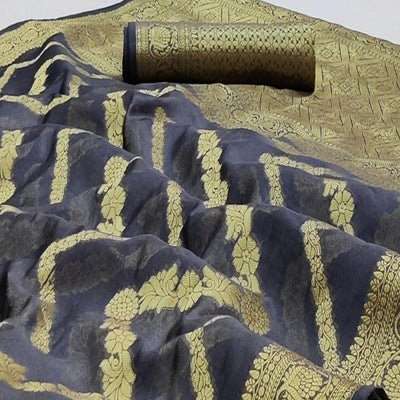 grey-festive-wear-floral-woven-soft-organza-saree-136940