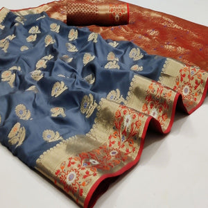 grey-festive-wear-floral-woven-soft-silk-saree-with-jacquard-border-136594