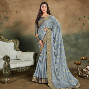 grey-festive-wear-foil-work-chiffon-saree-with-banarasi-border-124114