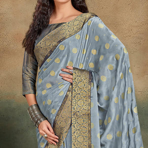 grey-festive-wear-foil-work-chiffon-saree-with-banarasi-border-124114