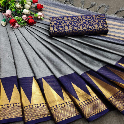 grey-festive-wear-jacquard-woven-border-heavy-cotton-silk-saree-122771