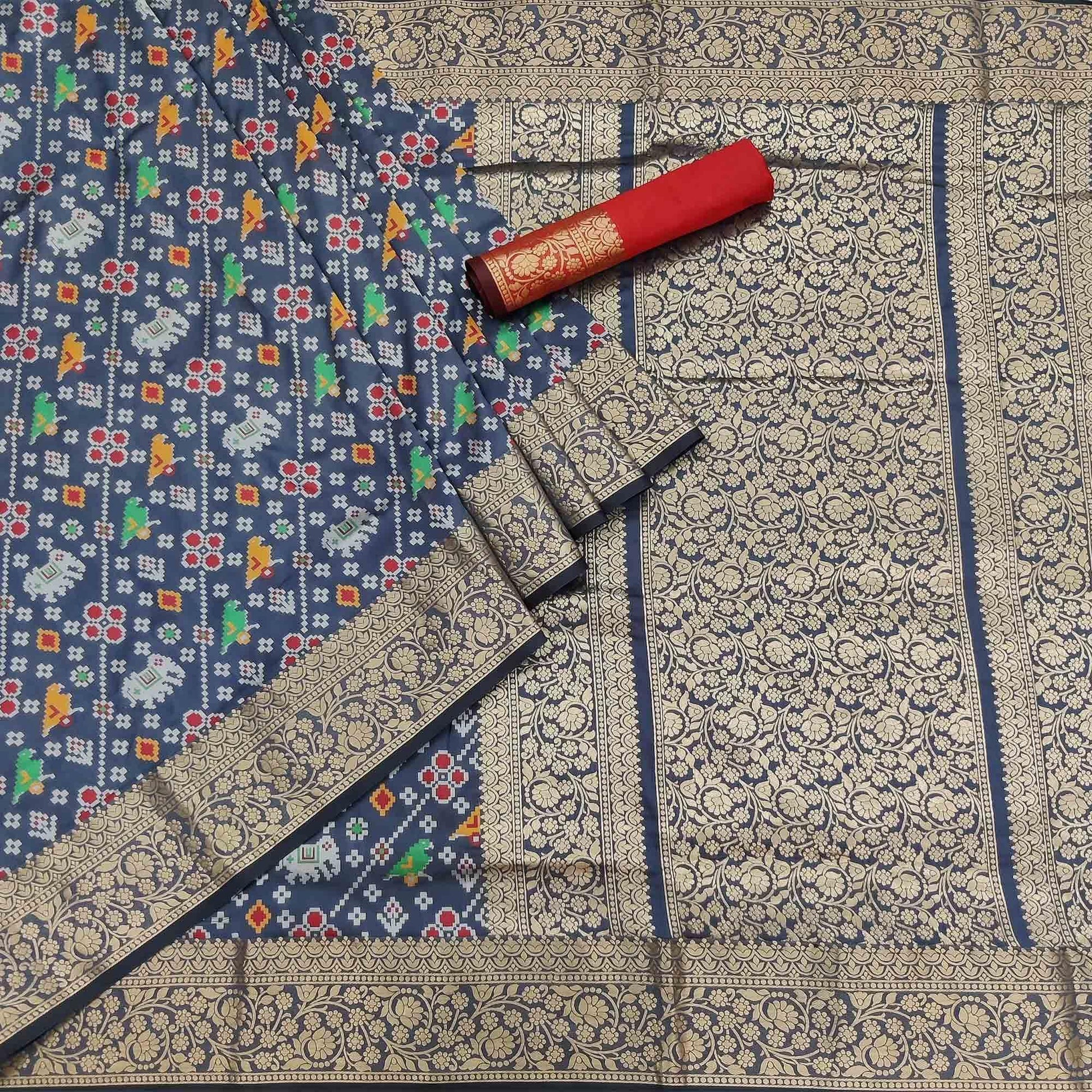grey-festive-wear-patola-printed-art-silk-saree-142922