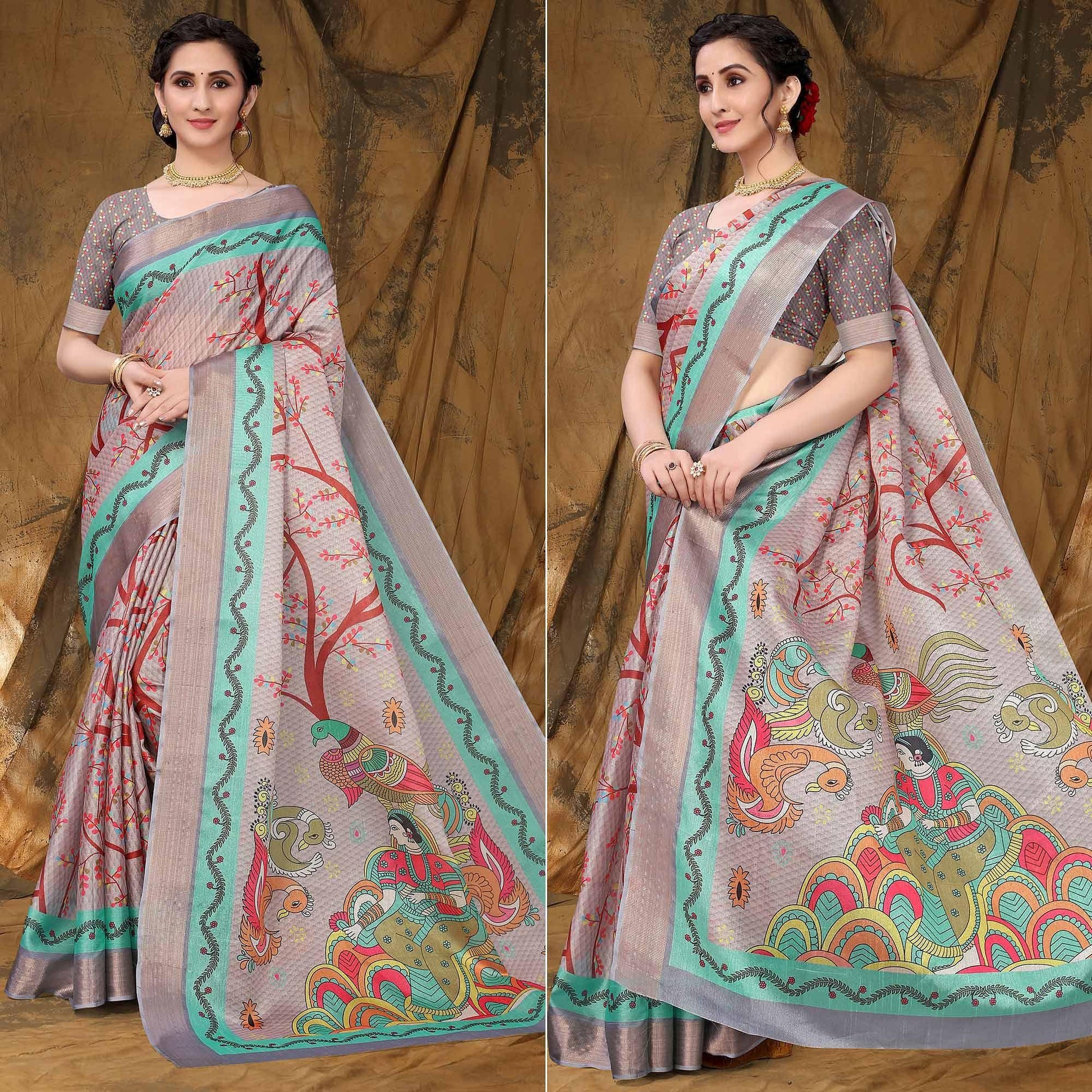 grey-festive-wear-printed-art-silk-saree-141948