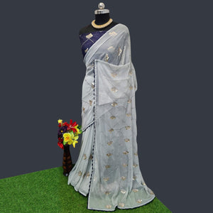 white-festive-wear-sequence-work-chiffon-saree