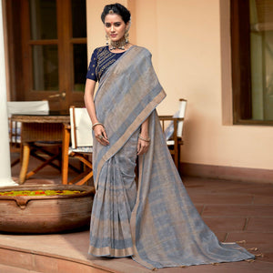 grey-festive-wear-sequence-work-linen-saree-139004