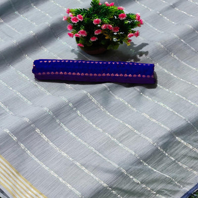 grey-festive-wear-stripes-with-sequence-woven-work-cotton-saree-113230