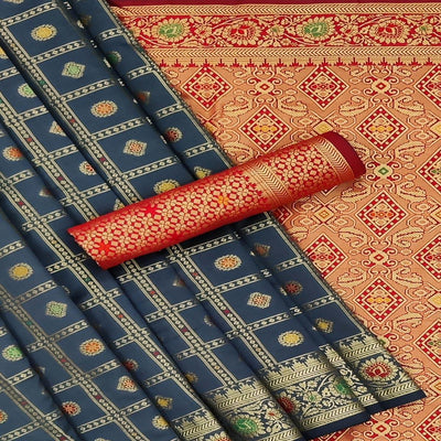 grey-festive-wear-weaving-silk-saree-140114