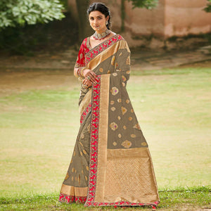 grey-festive-wear-woven-embroidered-organza-saree-128558