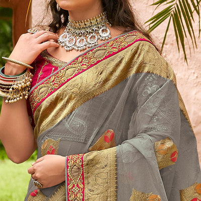 grey-festive-wear-woven-embroidered-organza-saree-128553