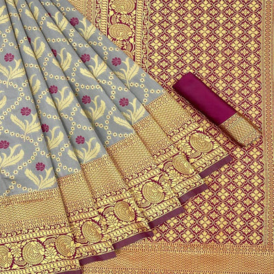 grey-festive-wear-woven-art-silk-saree-141606