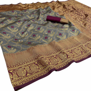 grey-festive-wear-woven-art-silk-saree-141606