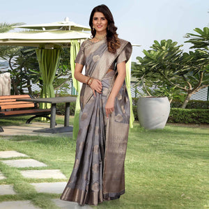 grey-festive-wear-woven-raw-silk-saree-133874