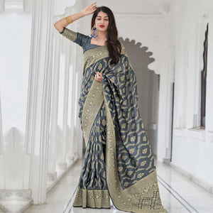 grey-festive-wear-woven-banarasi-art-silk-saree-127400