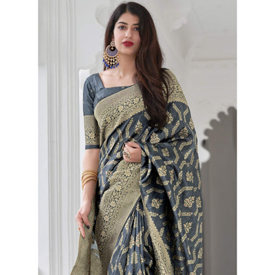 grey-festive-wear-woven-banarasi-art-silk-saree-129574