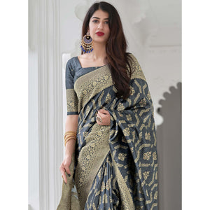 grey-festive-wear-woven-banarasi-art-silk-saree-127400