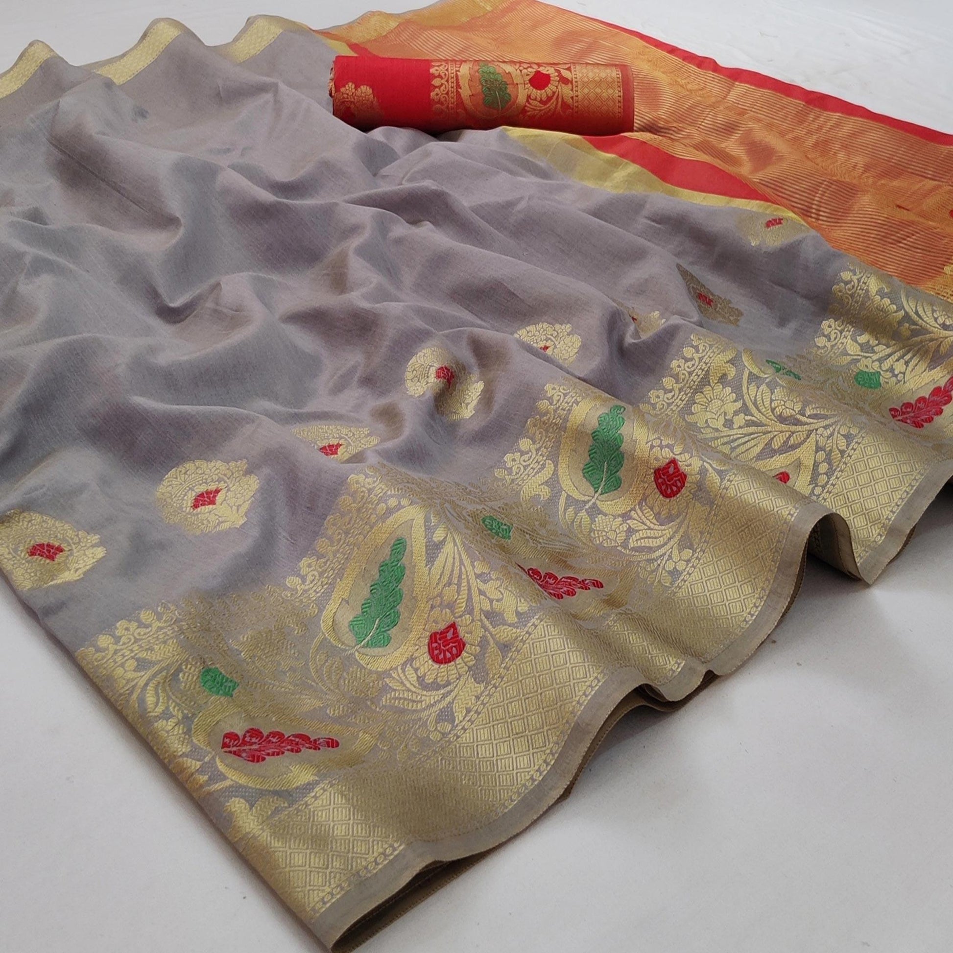 grey-festive-wear-woven-banarasi-saree-with-butta-and-jacquard-border-125944