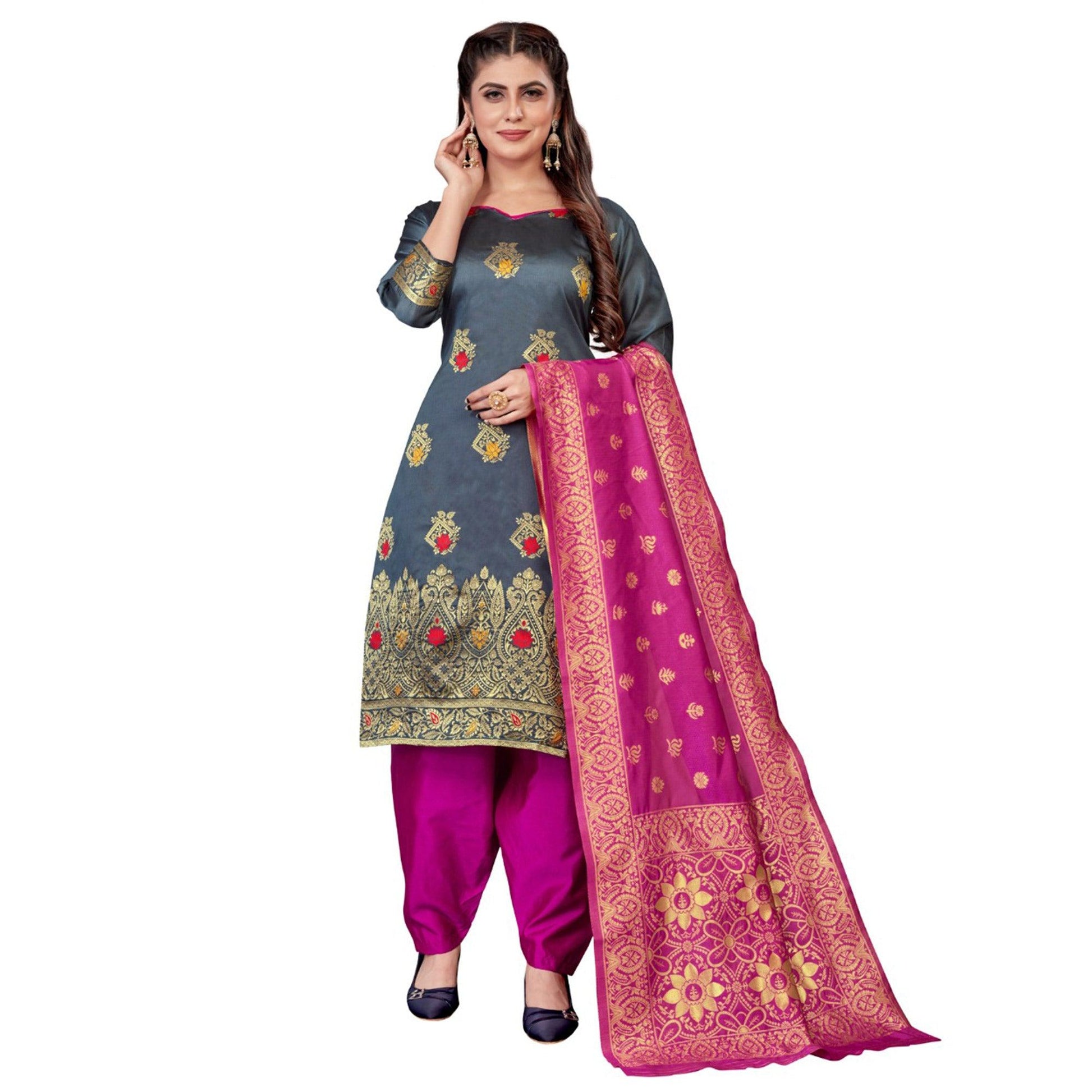 grey-festive-wear-woven-banarasi-silk-dress-material-132727