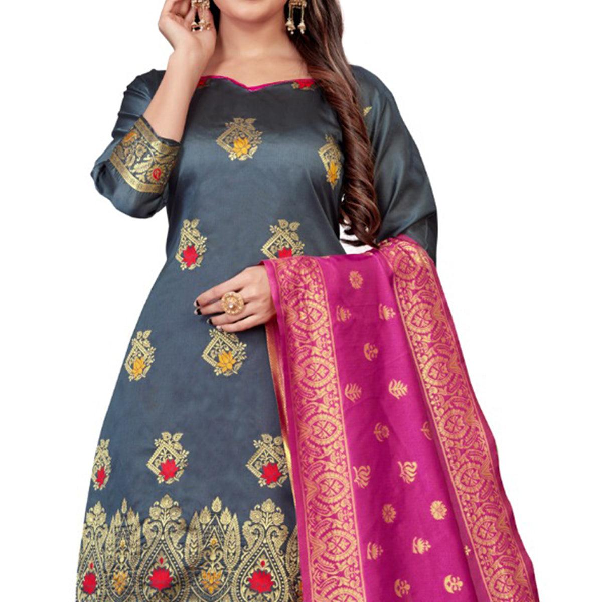 grey-festive-wear-woven-banarasi-silk-dress-material-132727