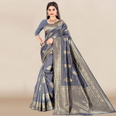 grey-festive-wear-woven-banarasi-silk-saree-129766