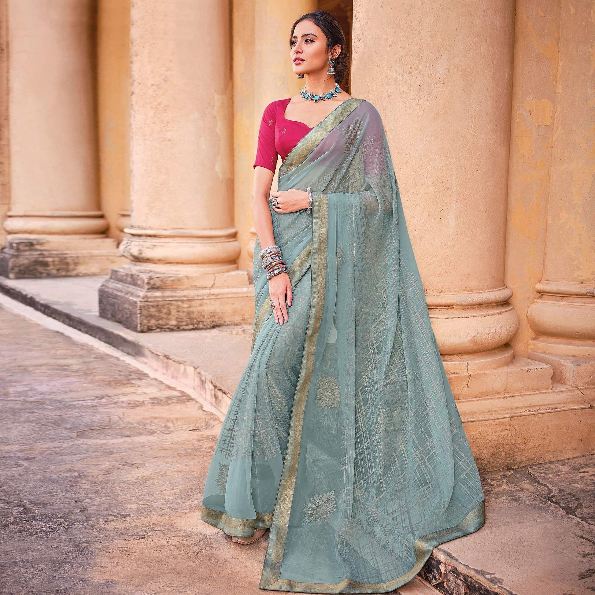 grey-festive-wear-woven-brasso-saree-141520