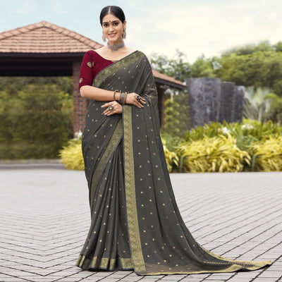 grey-festive-wear-woven-chiffon-saree-139349