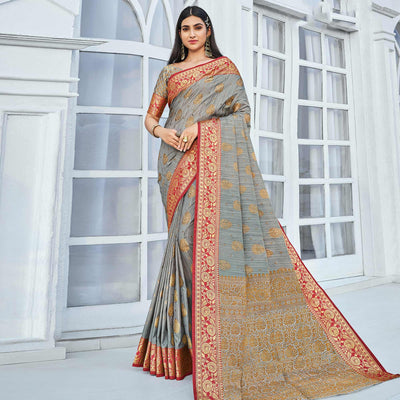 grey-festive-wear-woven-cotton-handloom-saree-135566