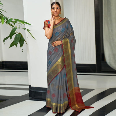 grey-festive-wear-woven-cotton-handloom-saree-122690