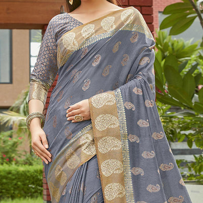 grey-festive-wear-woven-cotton-handloom-saree-118396