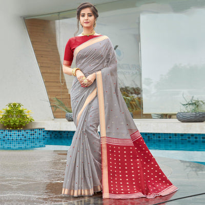grey-festive-wear-woven-cotton-saree-122685