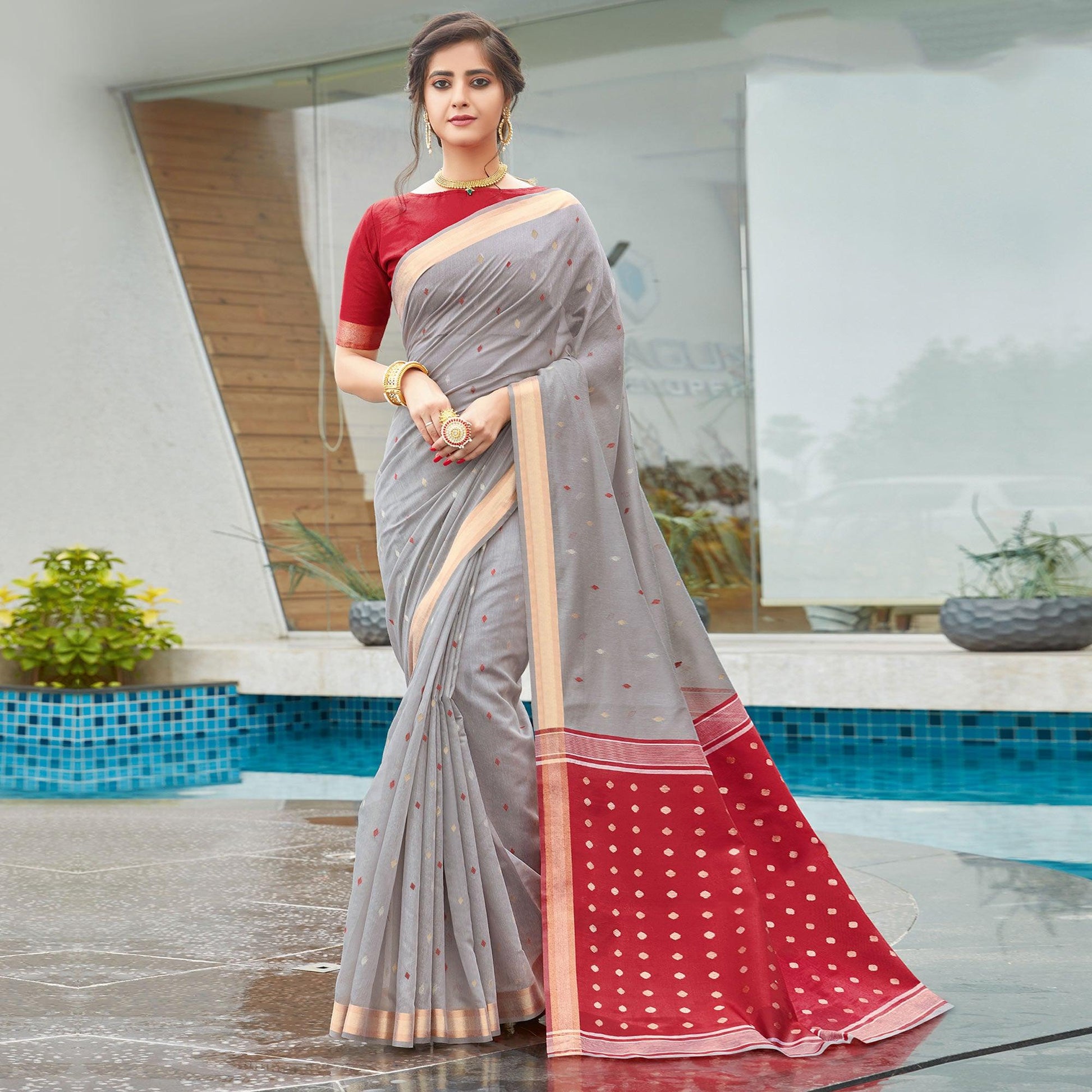 grey-festive-wear-woven-cotton-saree-122685