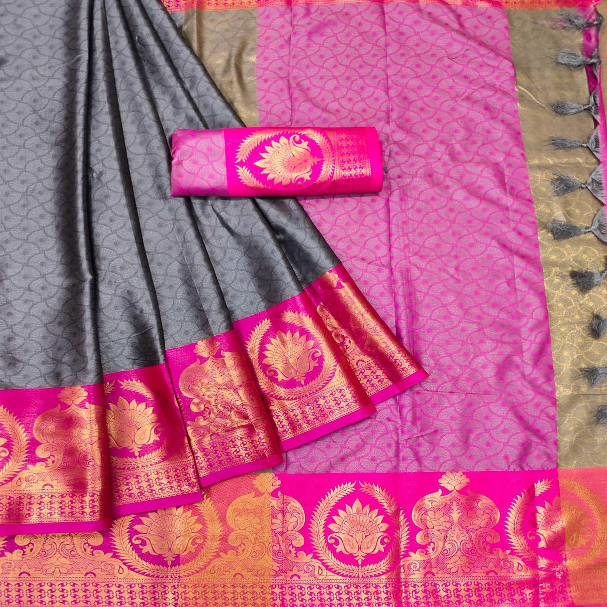 grey-festive-wear-woven-cotton-saree-142101