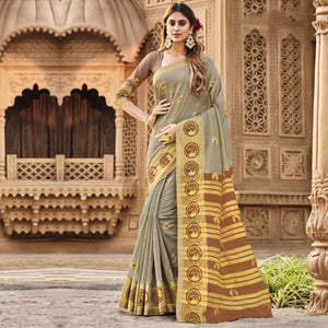 grey-festive-wear-woven-cotton-saree-132416