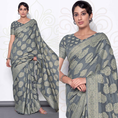 grey-festive-wear-woven-cotton-saree-139982