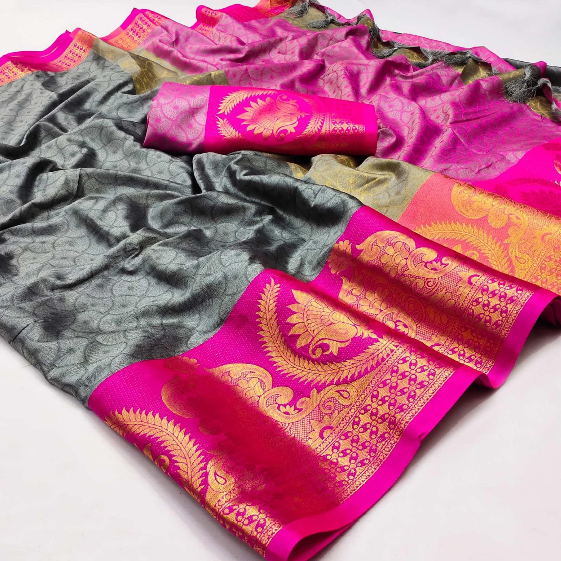 grey-festive-wear-woven-cotton-saree-142101