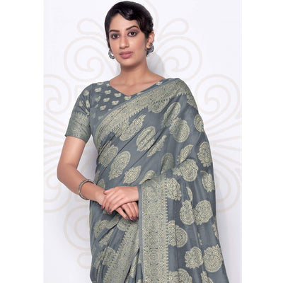 grey-festive-wear-woven-cotton-saree-139982