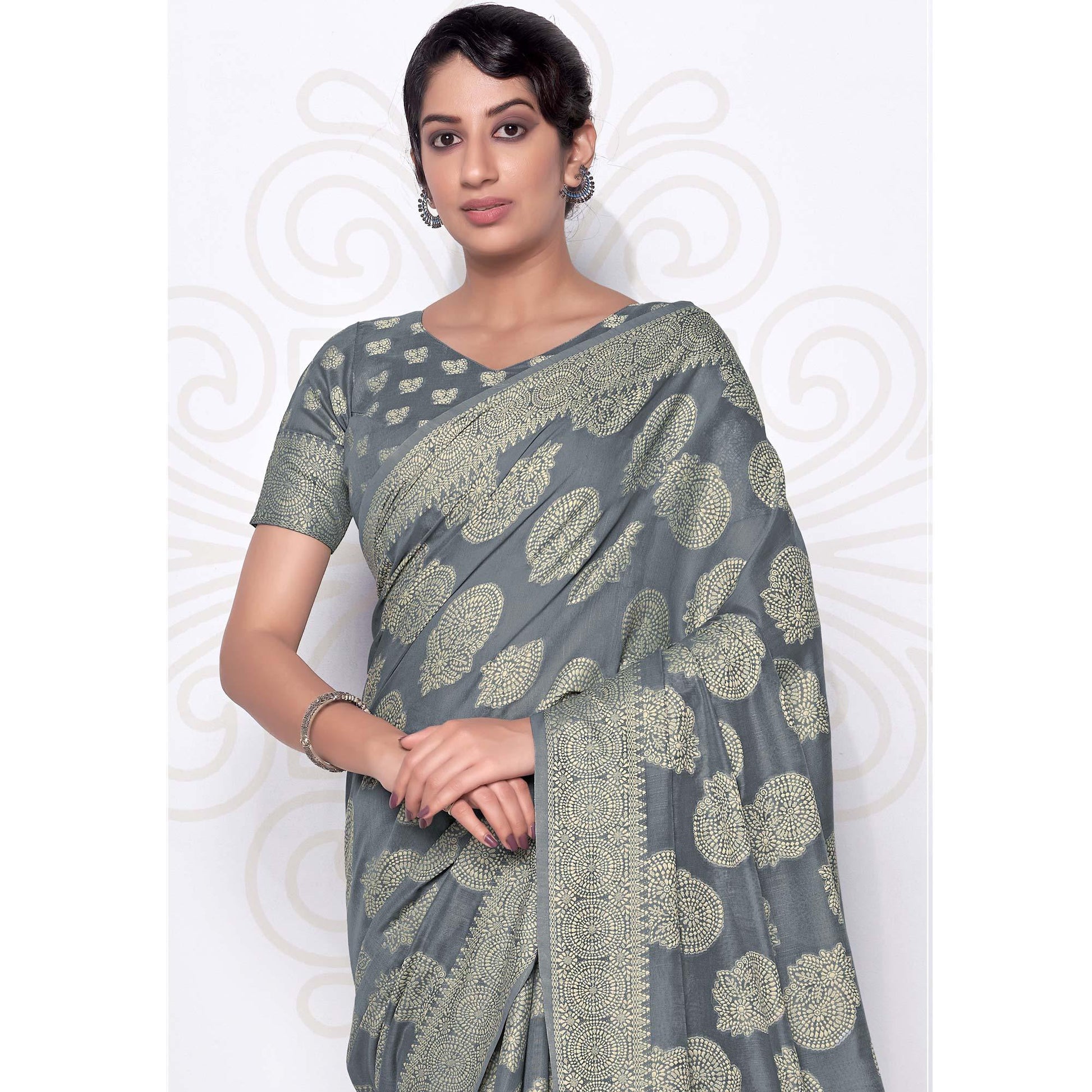 grey-festive-wear-woven-cotton-saree-139982