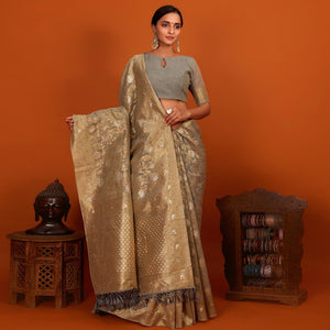 grey-festive-wear-woven-cotton-saree-with-tassels-137622
