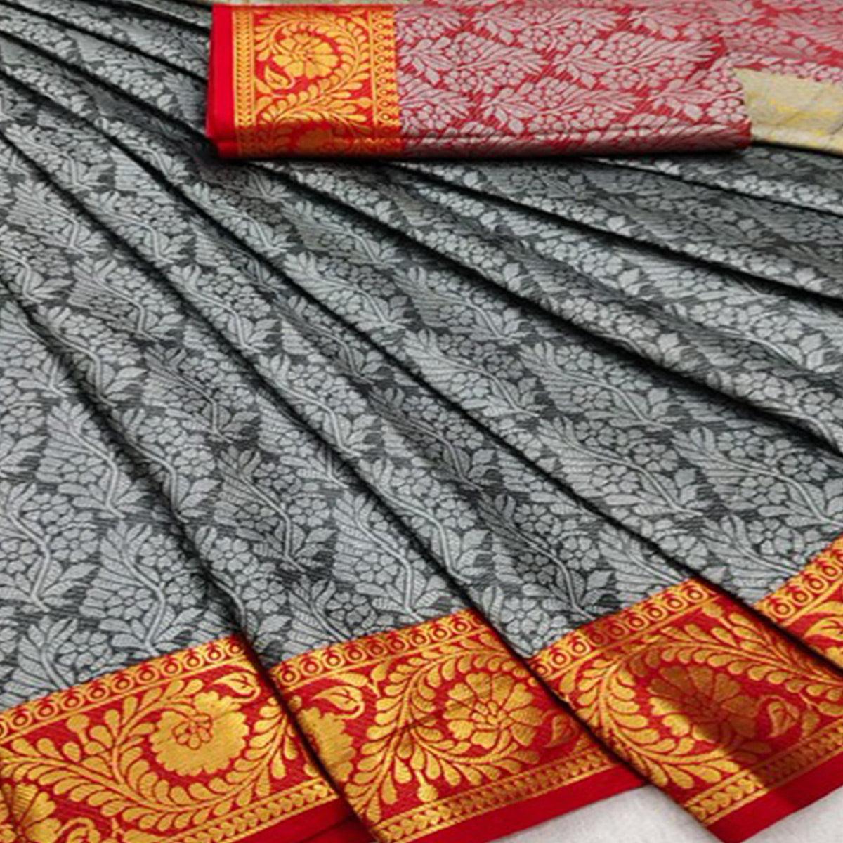grey-festive-wear-woven-cotton-silk-saree-121951