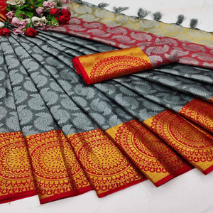 grey-festive-wear-woven-desginer-cotton-silk-saree-118501