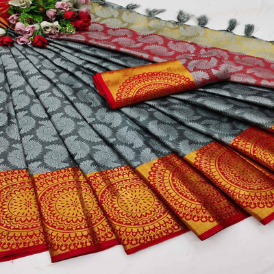 grey-festive-wear-woven-desginer-cotton-silk-saree-118501