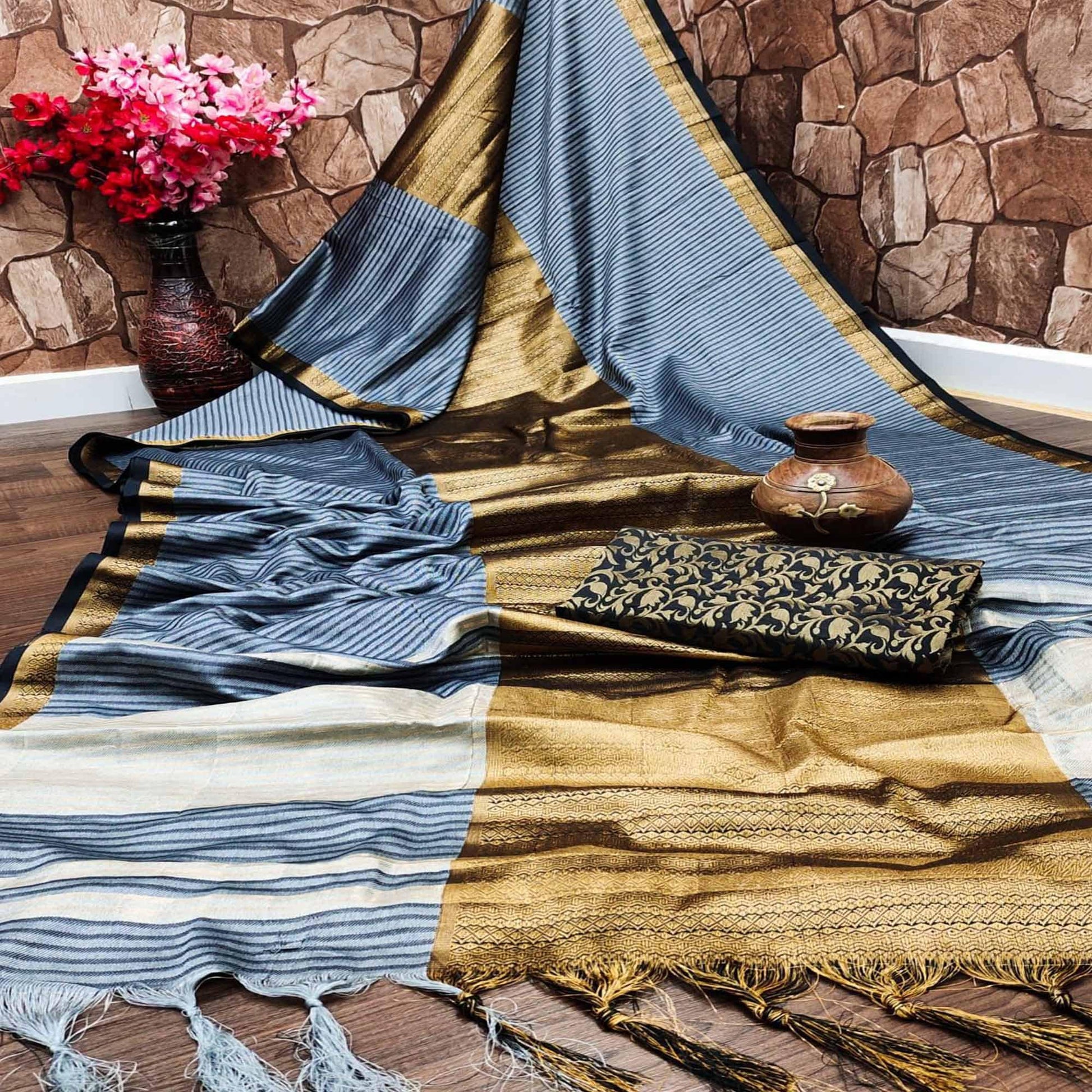 grey-festive-wear-woven-heavy-rich-cotton-silk-saree-127700